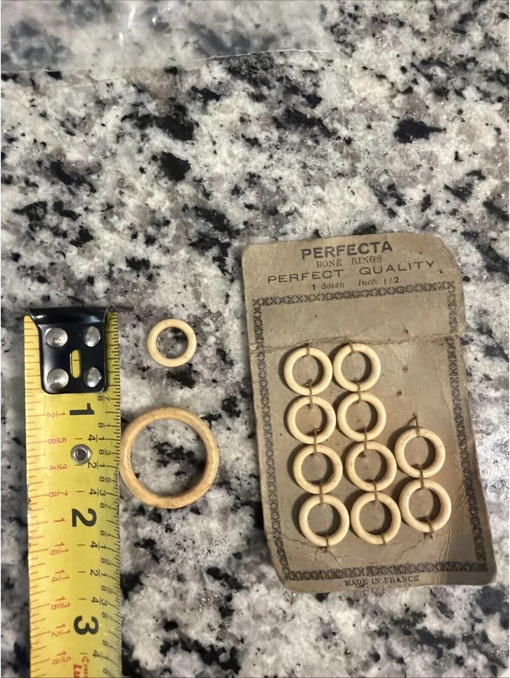 Perfecta Bone Rings  - Sewing Knitting Crochet - France Antique.